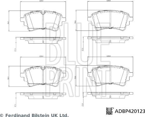 Blue Print ADBP420123 - Bremžu uzliku kompl., Disku bremzes www.autospares.lv