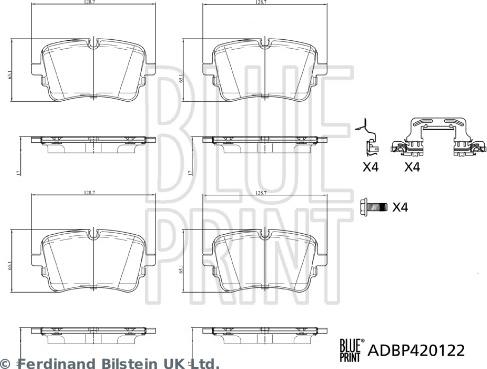 Blue Print ADBP420122 - Bremžu uzliku kompl., Disku bremzes www.autospares.lv