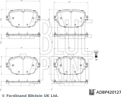 Blue Print ADBP420127 - Bremžu uzliku kompl., Disku bremzes www.autospares.lv