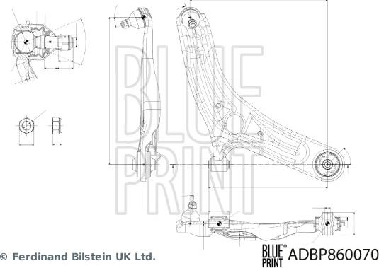 Blue Print ADBP860070 - Neatkarīgās balstiekārtas svira, Riteņa piekare www.autospares.lv