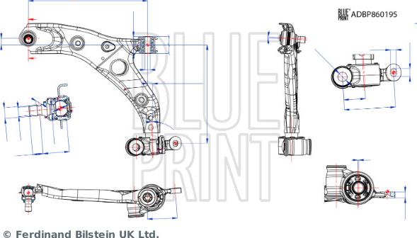 Blue Print ADBP860195 - Neatkarīgās balstiekārtas svira, Riteņa piekare autospares.lv