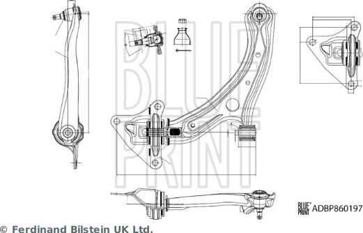 Blue Print ADBP860197 - Neatkarīgās balstiekārtas svira, Riteņa piekare www.autospares.lv