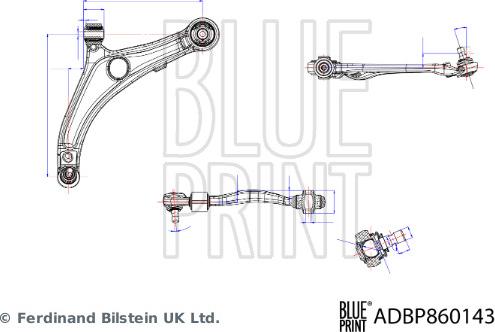 Blue Print ADBP860143 - Neatkarīgās balstiekārtas svira, Riteņa piekare www.autospares.lv