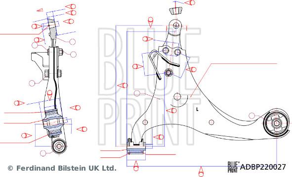 Blue Print ADBP860187 - Neatkarīgās balstiekārtas svira, Riteņa piekare www.autospares.lv