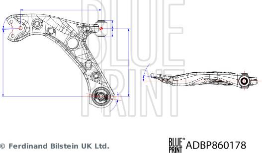 Blue Print ADBP860178 - Neatkarīgās balstiekārtas svira, Riteņa piekare www.autospares.lv