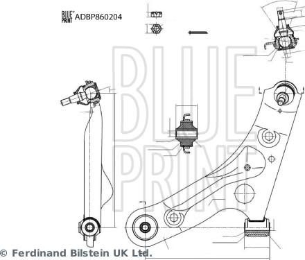 Blue Print ADBP860204 - Рычаг подвески колеса www.autospares.lv