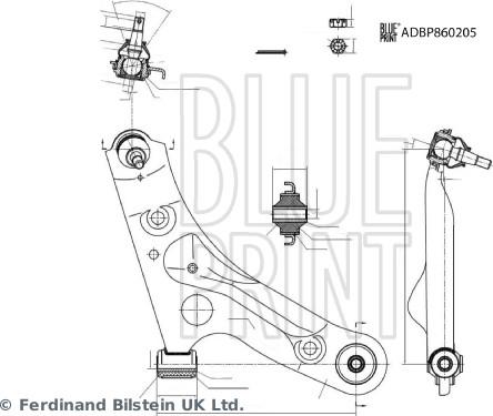 Blue Print ADBP860205 - Рычаг подвески колеса www.autospares.lv