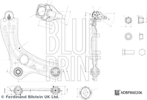 Blue Print ADBP860206 - Neatkarīgās balstiekārtas svira, Riteņa piekare www.autospares.lv