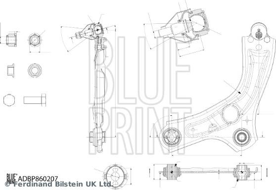 Blue Print ADBP860207 - Neatkarīgās balstiekārtas svira, Riteņa piekare www.autospares.lv