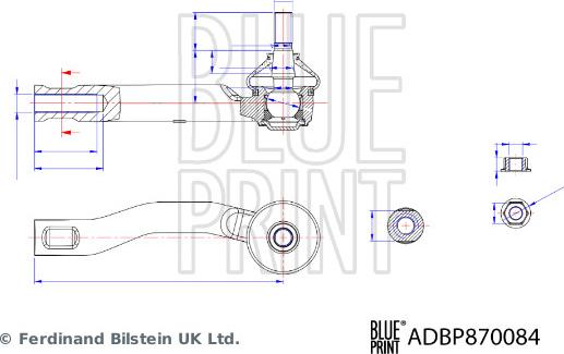 Blue Print ADBP870084 - Stūres šķērsstiepņa uzgalis autospares.lv