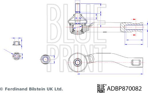 Blue Print ADBP870082 - Stūres šķērsstiepņa uzgalis autospares.lv