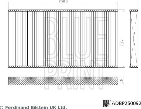 Blue Print ADBP250092 - Filtrs, Salona telpas gaiss www.autospares.lv