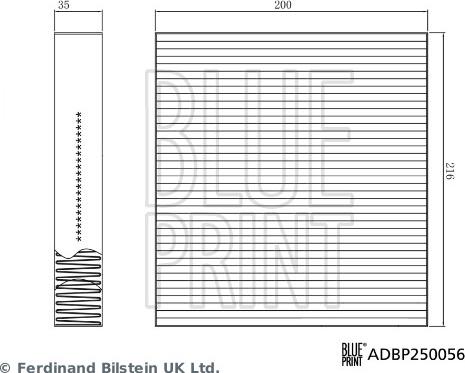 Blue Print ADBP250056 - Filtrs, Salona telpas gaiss www.autospares.lv