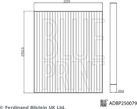 Blue Print ADBP250079 - Filtrs, Salona telpas gaiss www.autospares.lv