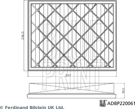 Blue Print ADBP220061 - Gaisa filtrs www.autospares.lv