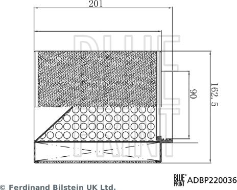 Blue Print ADBP220036 - Gaisa filtrs www.autospares.lv