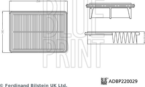 Blue Print ADBP220029 - Gaisa filtrs www.autospares.lv