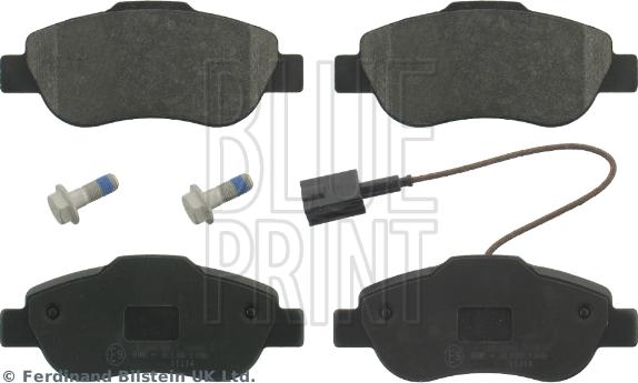 Blue Print ADL144207 - Тормозные колодки, дисковые, комплект www.autospares.lv