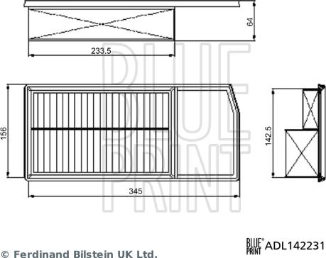 Blue Print ADL142231 - Gaisa filtrs www.autospares.lv