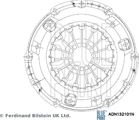 Blue Print ADN132101N - Sajūga piespiedējdisks www.autospares.lv