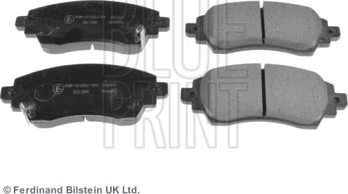 Blue Print ADT342104 - Тормозные колодки, дисковые, комплект www.autospares.lv