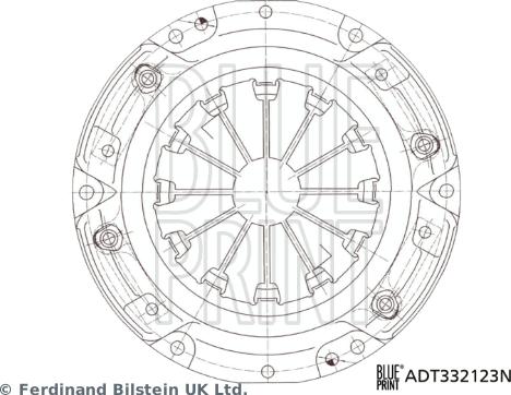 Blue Print ADT332123N - Sajūga piespiedējdisks www.autospares.lv