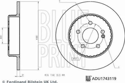 Blue Print ADU1743119 - Bremžu diski www.autospares.lv