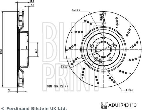 Blue Print ADU1743113 - Bremžu diski www.autospares.lv