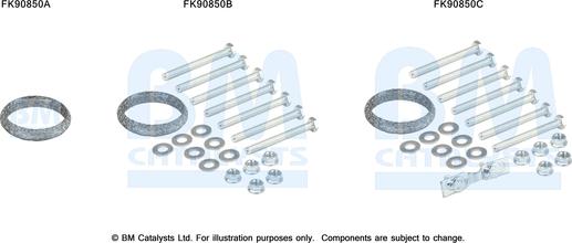 BM Catalysts FK90850 - Montāžas komplekts, Katalizators www.autospares.lv