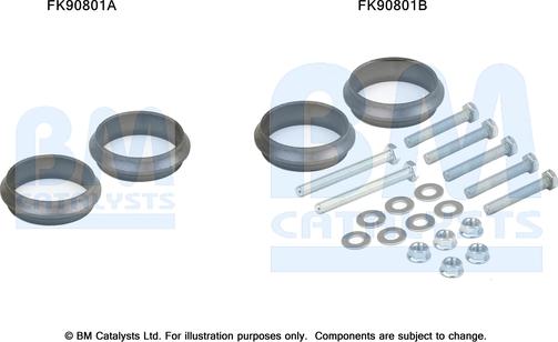 BM Catalysts FK90801 - Montāžas komplekts, Katalizators www.autospares.lv