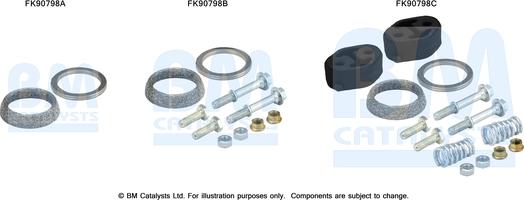 BM Catalysts FK90798 - Montāžas komplekts, Katalizators www.autospares.lv