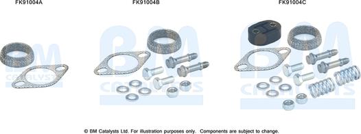 BM Catalysts FK91004 - Montāžas komplekts, Katalizators www.autospares.lv