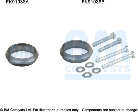 BM Catalysts FK91038 - Montāžas komplekts, Katalizators www.autospares.lv