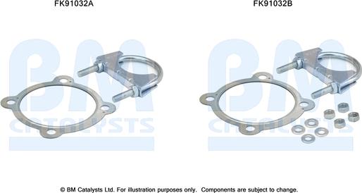 BM Catalysts FK91032 - Montāžas komplekts, Katalizators www.autospares.lv