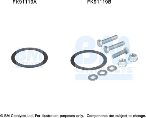 BM Catalysts FK91119 - Montāžas komplekts, Katalizators www.autospares.lv