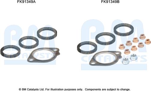 BM Catalysts FK91349 - Montāžas komplekts, Katalizators www.autospares.lv