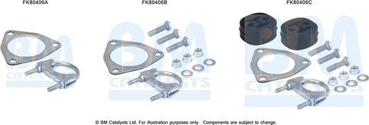 BM Catalysts FK80406 - Montāžas komplekts, Katalizators www.autospares.lv