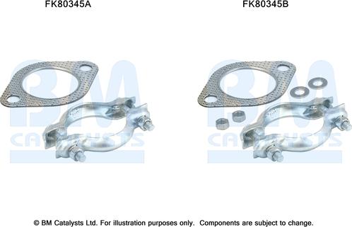 BM Catalysts FK80345 - Montāžas komplekts, Katalizators www.autospares.lv