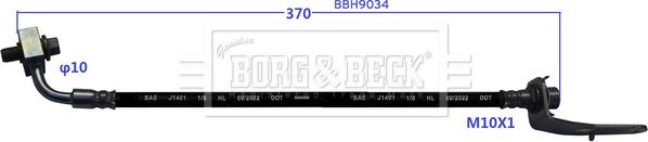 Borg & Beck BBH9034 - Bremžu šļūtene www.autospares.lv