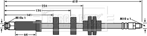 Borg & Beck BBH6646 - Bremžu šļūtene www.autospares.lv