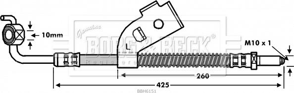 Borg & Beck BBH6151 - Bremžu šļūtene autospares.lv