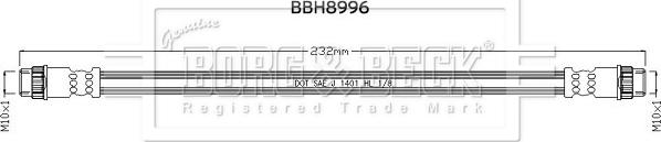 Borg & Beck BBH8996 - Bremžu šļūtene www.autospares.lv