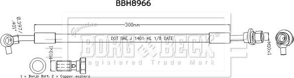 Borg & Beck BBH8966 - Bremžu šļūtene www.autospares.lv