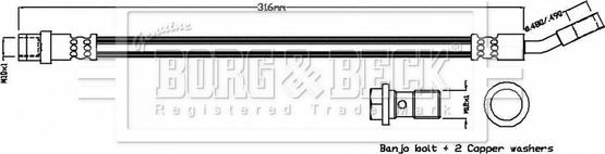 Borg & Beck BBH8865 - Brake Hose www.autospares.lv