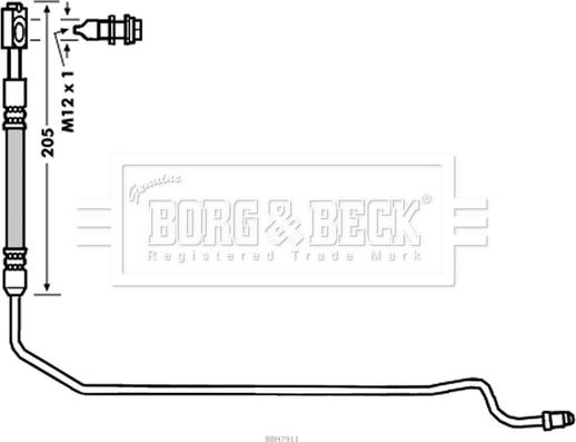 Borg & Beck BBH7911 - Bremžu šļūtene www.autospares.lv