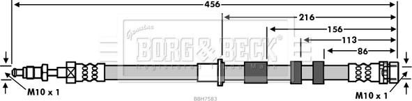 Borg & Beck BBH7583 - Bremžu šļūtene www.autospares.lv