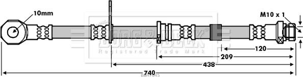 Borg & Beck BBH7645 - Bremžu šļūtene www.autospares.lv