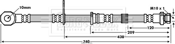 Borg & Beck BBH7646 - Bremžu šļūtene www.autospares.lv