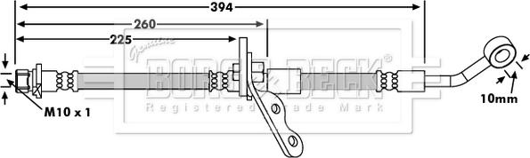 Borg & Beck BBH7347 - Bremžu šļūtene www.autospares.lv