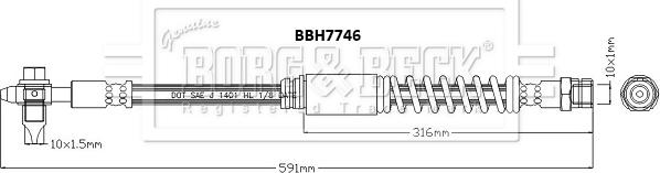 Borg & Beck BBH7746 - Bremžu šļūtene www.autospares.lv